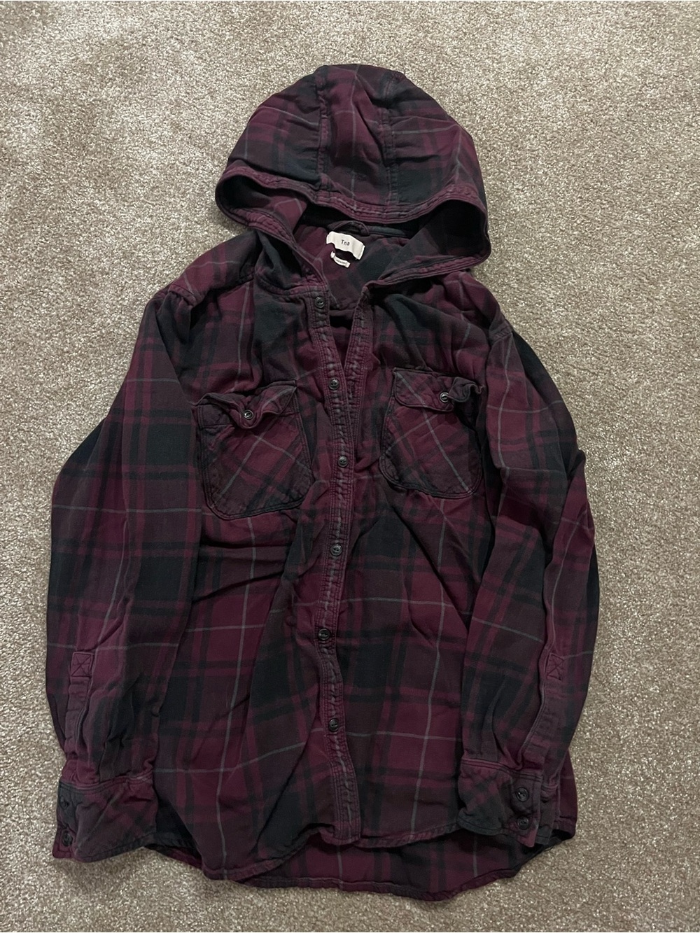 Aritzia TNA Plaid Button Up Shirt